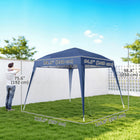 Outsunny 8 ft W x 8 ft L Pop Up Canopy Foldable Outdoor Canopy Tent with Carrying Bag - Blue-Heavy-duty metal construction ensures steadiness and stability