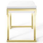 Modway Ring 47" Office Desk - Gold White-Gold Stainless Steel Legs
