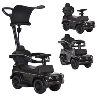 Aosom Mercedes-Benz G350 Toddler Sliding Car - Black-3-in-1 design of a Foot-to-Floor walker, a slider and push-along Ride-On 
