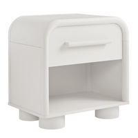 Modway Bellamy Curved 1-Drawer Nightstand - White Matte-Modern Curved Nightstand