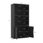 Manhattan Comfort Rivington 40" Modern 4-Shelf Bookcase Cabinet - Black-Clean, handle-free doors with integrated cutouts for a sleek, modern look