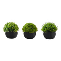 Monarch Specialties 5" Artificial Indoor Grass - Table - Black Pots - Set of 3-Create your own oasis with this 5" tall set of 3 artificial plants in durable, paper pulp black pots