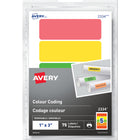 Avery Print or Write Removable Colour-Coding Labels - 1" x 3" - Rectangle - Assorted - 75 Pack-Removable