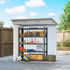Outsunny 6' x 4' Outdoor Storage Shed - Yellow-Double sliding door for easy access in and out
