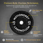 MotionGrey Premium Weight Plates - Olympic Barbell Plates for Strength Training - 15 lb Set of 2-Standard 2” Center Hole Compatibility: Fits most Olympic bars and dumbbell handles, making it easy to integrate into any home gym setup