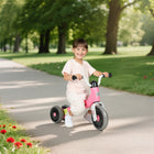 Qaba Baby Balance Bike with 3 Silence Wheels - Pink-Handlebars with 30-degree rotation prevent tipping for added safety 
