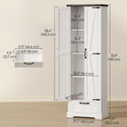 HOMCOM 71" H Pantry Cabinet with 2 Doors - White-Solid MDF frame ensures strength, stability, and lasting durability 