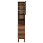 Modway Render Tall Narrow Bathroom Storage Cabinet - Walnut-9