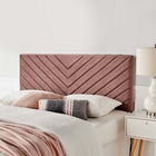 Modway Alyson Angular Channel Tufted Performance Velvet Full/Queen Headboard - Dusty Rose-Performance Velvet Upholstery