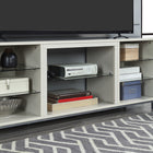 Manhattan Comfort Brighton 60" Modern TV Stand - Beige-Includes 7 Shelves with 5 Tempered Glass Dividers