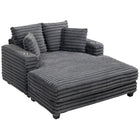 HOMCOM 60" Oversized Upholstered Chaise Lounge Sofa Bed - Grey-Pocket springs and thick foam provide cloud-like softness and lasting support