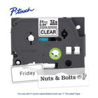 Brother TZeS151 Laminated Label Tape - 24mm - Black on Clear-For Indoor or Outdoor Use