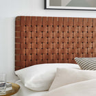 Modway Sparta Weave Wall Mount Vegan Leather Full Headboard with - Walnut Brown-Vegan Leather Basketweave