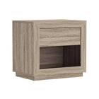 Manhattan Comfort Soren 26" Contemporary 1-Drawer Nightstand - Natural Oak-Elevated base design adds a refined touch while keeping the piece sturdy and grounded