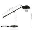 Hudson&Canal Dexter 23.25" Tall Boom Arm Table Lamp with Metal Shade - Blackened Bronze/Blackened Bronze-Clean with a soft, dry cloth and no harsh chemicals or abrasive cleaning materials