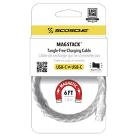 Scosche Strikeline 6' Magnetic USB-C TO USB-C - White-6 ft. cable length, color white