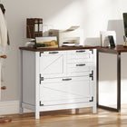 HOMCOM 4 Drawer File Cabinet with Quiet Slides - White-Reliable structure with anti-tip kit for everyday peace of mind