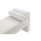 Manhattan Comfort Concord 59" Modern Chenille Upholstered Bench - Ivory-Includes 2 Bolster Pillows