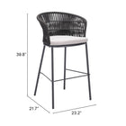 Zuo Freycinet Barstool - Black - Set of 2-3 year limited warranty