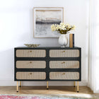 Modway Chaucer 6-Drawer Compact Dresser - Black-Spacious Full-Glide Drawers