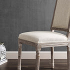 Modway Court Upholstered Fabric Dining Side Chair - Beige - 2 Pack-Dense Foam Padding