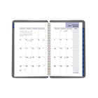 AT-A-GLANCE 2027 Traditional Weekly/Monthly Planner - 8" H x 5" W - Grey - Bilingual-Weekly: one week per two-page spread, open scheduling, monthly: one month per two-page spread with tabs