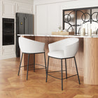 Zuo Essen Counter Stool - Ivory-Dimensions: 24.8" L x 24.4" W x 37.0" H