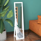HOMCOM Full Length Mirror - 14.6" W x 61.8" H - White-Freestanding, hanging or leaning against the wall 