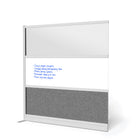 Luxor Modular Wall Extension with Whiteboard - 70" W x 70" H - Wide Grey Frame, Frosted Acrylic, Cool Grey PET-Creates semi permanent privacy in shared spaces