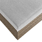Modway Convene Outdoor Patio Rectangle Ottoman - Cappuccino/Grey-Non-Marking Foot Glides