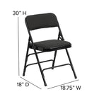 Flash Furniture HERCULES Series Curved Triple Braced & Double Hinged Black Patterned Fabric Metal Folding Chair-18 Gauge Steel Frame