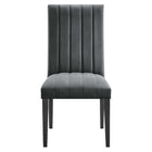 Modway Catalyst Performance Velvet Dining Side Chairs - Grey - Set of 2-Chair Weight Capacity: 285 lb