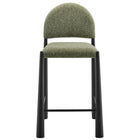 Modway Hayley Upholstered Fabric Counter Stools 2-Piece Set - Black/Leaf-8