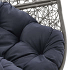 Modway Encase Outdoor Patio Rattan Swing Chair - Grey Navy-9