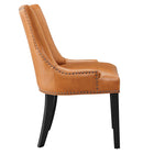 Modway Marquis Vegan Leather Dining Chair - Tan-Non-Marking Foot Pins