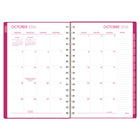Mead 2027 Small Weekly/ Monthly Planner - 8-1/2" x 6" - Colour Pop Fuchsia - Bilingual-Durable poly cover with bungee closure