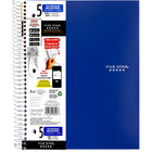 Five Star 5-Subject Premium Notebook With Perforated Pages, 11" x 8-1/2", Assorted Colours, 400 Pages-Snag-free spiral lock wire adds security and won't catch on backpacks or clothing