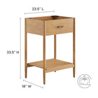 Modway Zaire 24" Bathroom Vanity Cabinet - Natural-Fixed Drawer