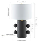 Hudson&Canal Jurrah 20" Tall Ceramic Table Lamp with Fabric Shade - Matte Black/White-8