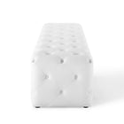 Modway Amour 72" Tufted Button Entryway Faux Leather Bench - White-Bench Weight Capacity: 550 lbs