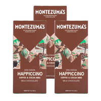 Montezuma’s Happiccino Milk Chocolate with Coffee & Cocoa Nibs Bar - 90 g - 3 Pack-Milk chocolate with coffee and crunchy cocoa nibs.