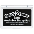Ready 2 Learn Washable Stamp Pad - Black - 6 Pack-Safe For Ages 3+ - This kid-friendly, non-toxic ink pad is a safe craft resource for little artists. Children love to use it with stamps or create fingerprint art.