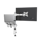 ShoppingAll Adjustable Dual Monitor & Laptop Mount Stand with 2 Swing Arms for Monitors up to 32" - White-8