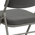 Flash Furniture HERCULES Series Premium Curved Triple Braced & Double Hinged Grey Fabric Metal Folding Chairs - 2 Pack-Curved Triple Braced and Double Hinged Frame