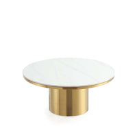 Manhattan Comfort Glenn 31.49" Modern Glam Coffee Table - Gold-Modern Coffee Table for Living Room Use