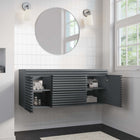 Modway Render 48" Single Sink Compatible Bathroom Vanity Cabinet - Grey-Full-Extension Drawers