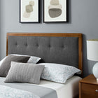 Modway Willow Wood Queen Platform Bed with Splayed Legs - Walnut Charcoal-Assembly Required