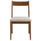 Modway Solara Fabric Wood Dining Side Chairs - Walnut/Heathered Weave Beige - 2 Pack-9