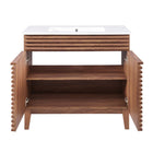Modway Render 36" Bathroom Vanity - Walnut/White-8