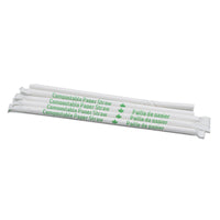 Eco-Packaging 8" Wrapped Jumbo Flex Paper Straws - White - 300 Pack-Made from 100 percent renewable resources (paper)